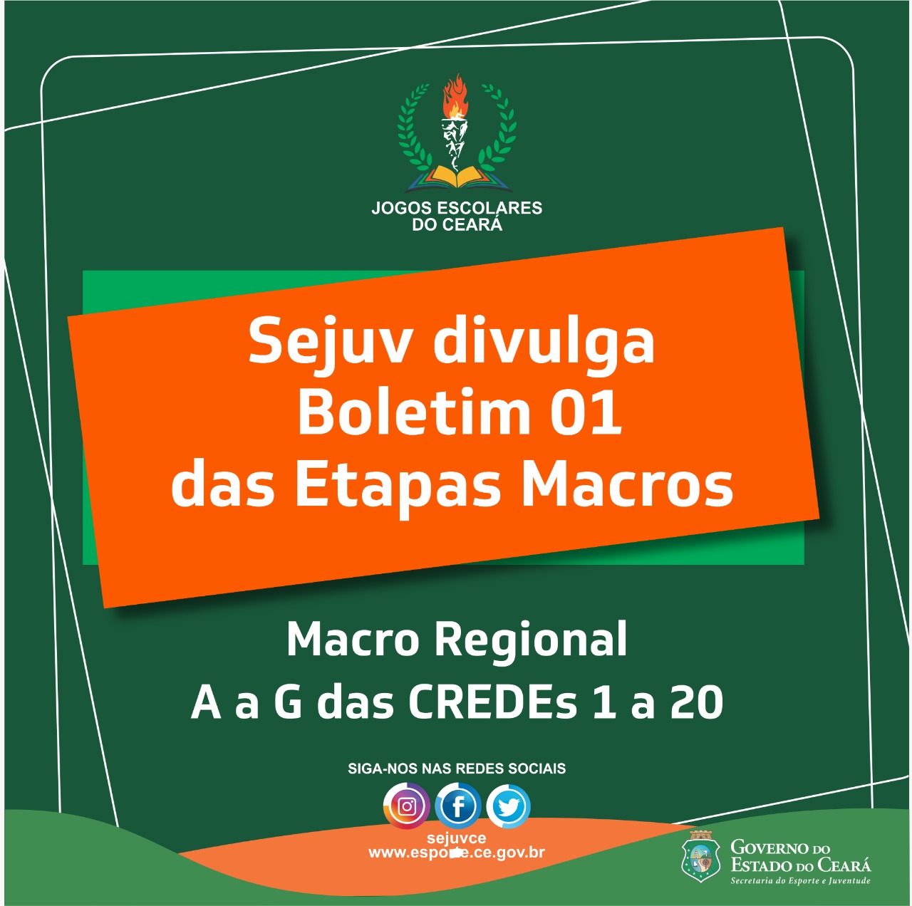 Sejuv Divulga Boletim 01 Da Etapa Macros Regionais Dos Jogos Escolares